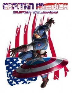 Camiseta del Capitan America (launch) blanca manga corta 2