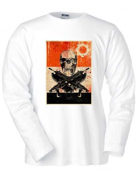Camiseta Gears of War 3 cartel Locust manga larga blanca