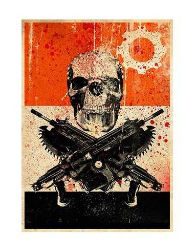 Camiseta Gears of War 3 cartel Locust manga larga blanca