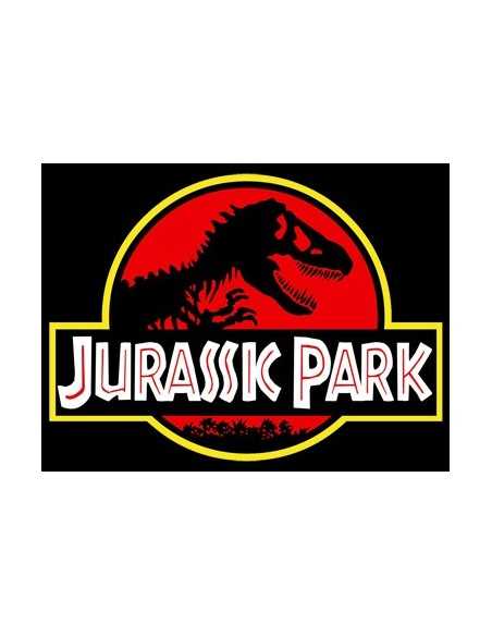 Camiseta Parque Jurasico logo clásico negra manga corta