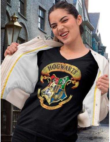 Camiseta de mujer Hogwarts emblema