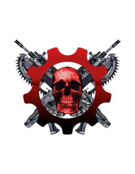 Camiseta Gears of War 3 Human Scull manga larga blanca