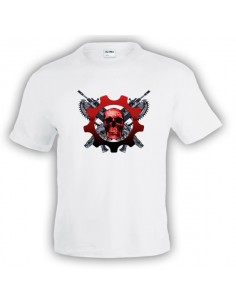 Camiseta Gears of War 3 Human Scull manga corta blanca