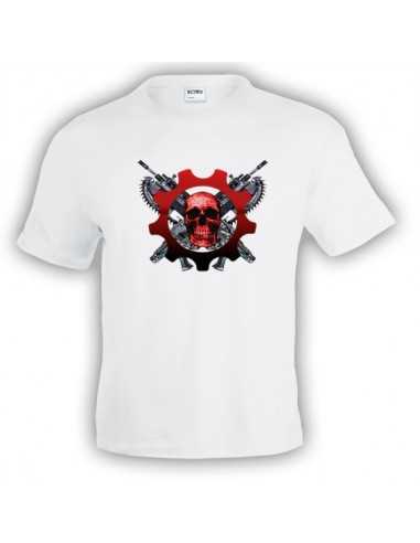 Camiseta Gears of War 3 Human Scull manga corta blanca
