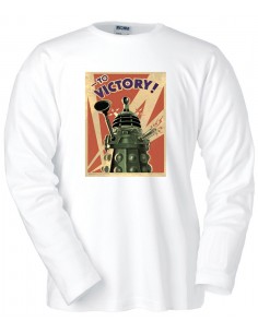 Camiseta Doctor Who Dalek to Victory blanca manga larga