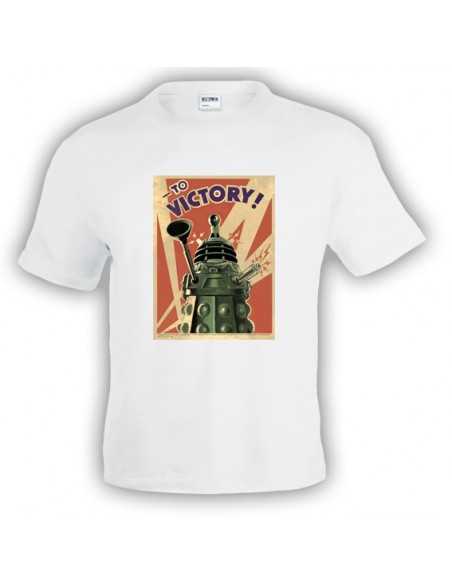 Camiseta Doctor Who Dalek to Victory blanca manga corta