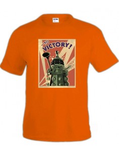 Camiseta Doctor Who Dalek to Victory naranja manga corta