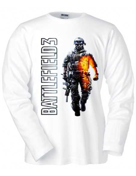 Camiseta Battlefield 3 blanca manga larga Camiseta Battlefield 3 blanca manga larga