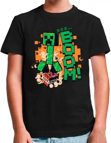 Camiseta Minecraft Creeper Boom