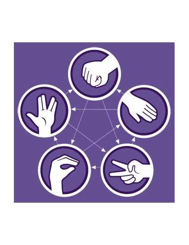 Camiseta The Big Bang Theory piedra,papel,tijera manga corta violeta