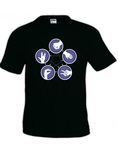 Camiseta The Big Bang Theory piedra,papel,tijera manga corta negra