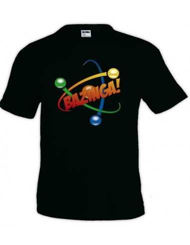 Camiseta The Big Bang Theory, Bazinga atom negra manga corta