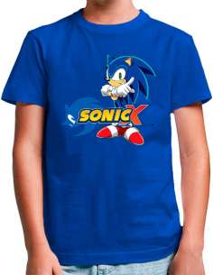 Camiseta Sonic-X Azul manga...