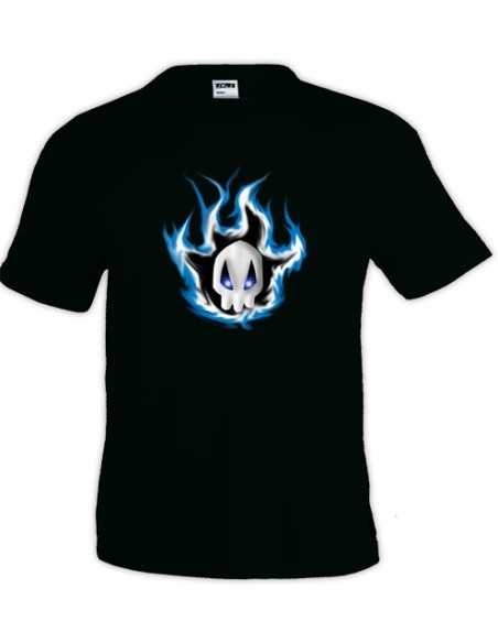 Camiseta Bleach blue scull manga corta