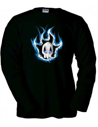 Camiseta Bleach blue scull manga larga