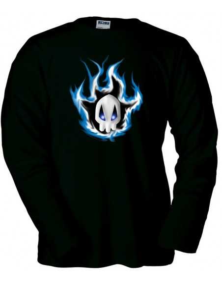 Camiseta Bleach blue scull manga larga