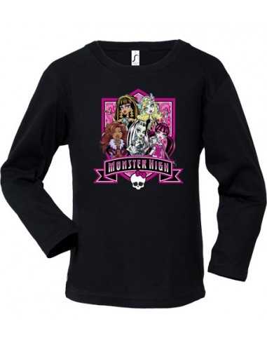 Camiseta Monster High manga larga negra infantil