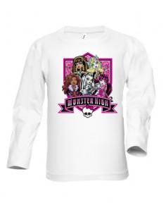 Camiseta Monster High manga larga blanca infantil