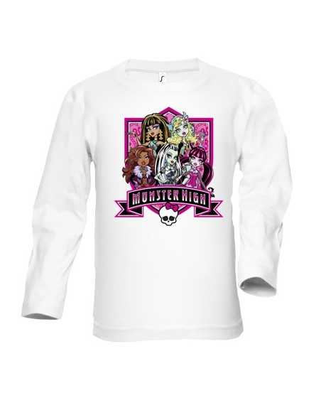 Camiseta Monster High manga larga blanca infantil