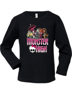 Camiseta Monster High manga Larga negra infantil "Logo"