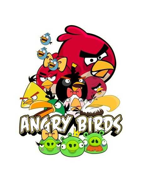 Camiseta Angry Birds (Reunión) blanca manga larga