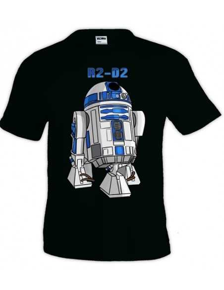 Camiseta R2-D2 Negra manga corta