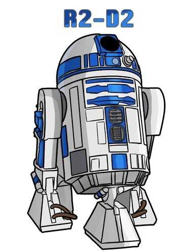 Camiseta R2-D2 Negra manga corta