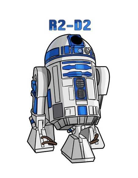 Camiseta R2-D2 Negra manga corta