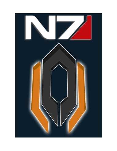 Camiseta Mass Effect N7 Cerverus Azul Marino Manga Corta