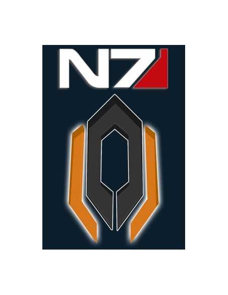 Camiseta Mass Effect N7 Cerverus Azul Marino Bicolor Manga Larga Camiseta Mass Effect N7 Cerverus Azul Marino Bicolor Manga Larga