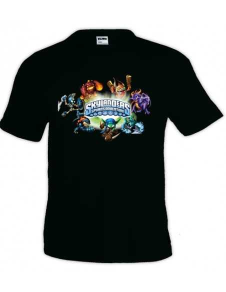 Camiseta Skylanders Action manga larga Corta negra Camiseta Skylanders Action manga larga Corta negra