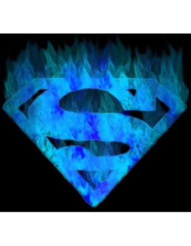 Camisetas Superman logo "fuego azul" manga larga