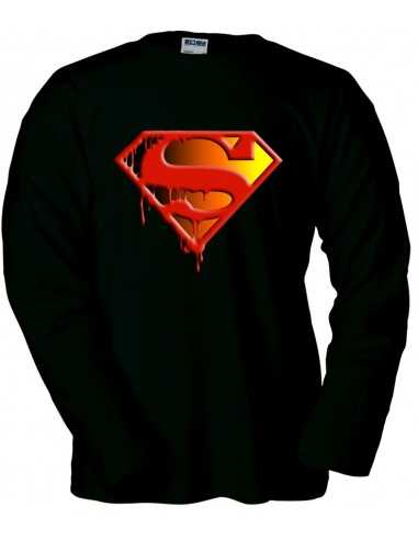Camiseta Superman logo muerte de Superman manga Larga