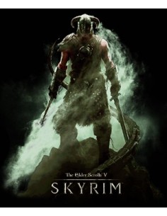 Camiseta Skyrim cola de dragon manga corta negra 2