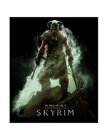 Camiseta Skyrim cola de dragon manga corta negra