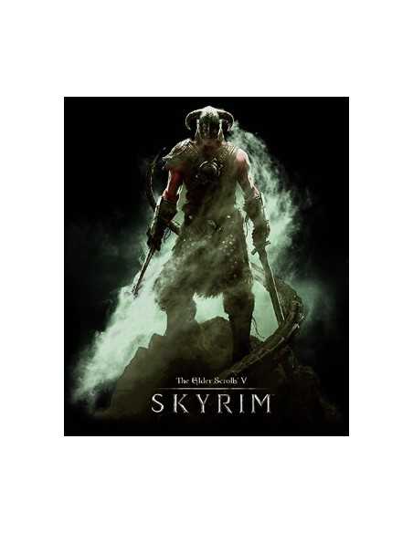 Camiseta Skyrim cola de dragon manga corta negra