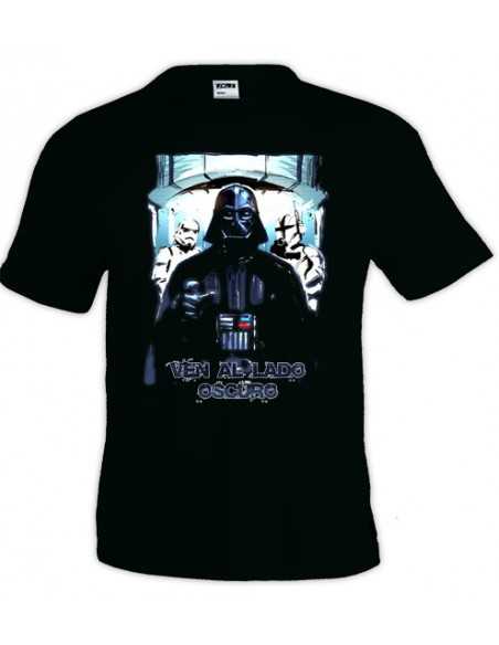 Camiseta Star Wars "ven a lado oscuro"negra manga corta