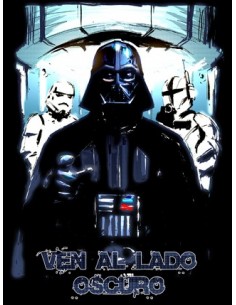 Camiseta Star Wars "ven a lado oscuro"negra manga corta 2