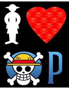 Camseta I love One Piece manga corta 2