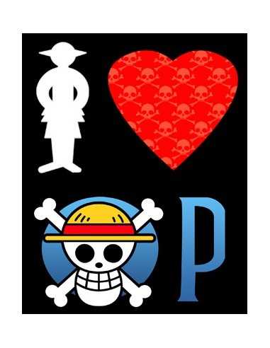 Camseta I love One Piece manga corta