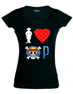 Camiseta I love One Piece manga corta Chica