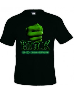 Camiseta increible Hulk "no me hagas enfadar"negra manga corta