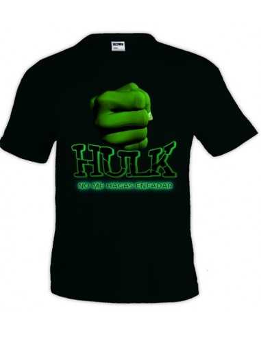 Camiseta increible Hulk "no me hagas enfadar"negra manga corta