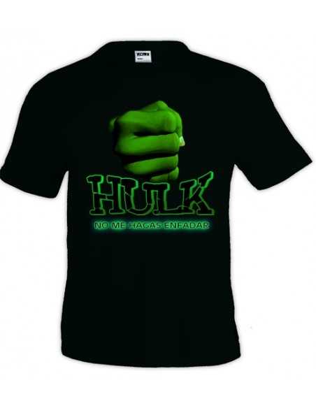 Camiseta increible Hulk "no me hagas enfadar"negra manga corta