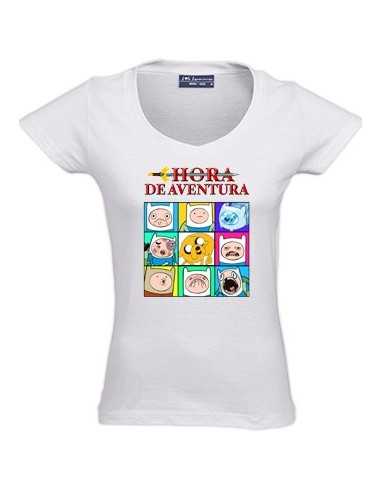 Camiseta Hora de Aventuras "Caretos" chica manga corta