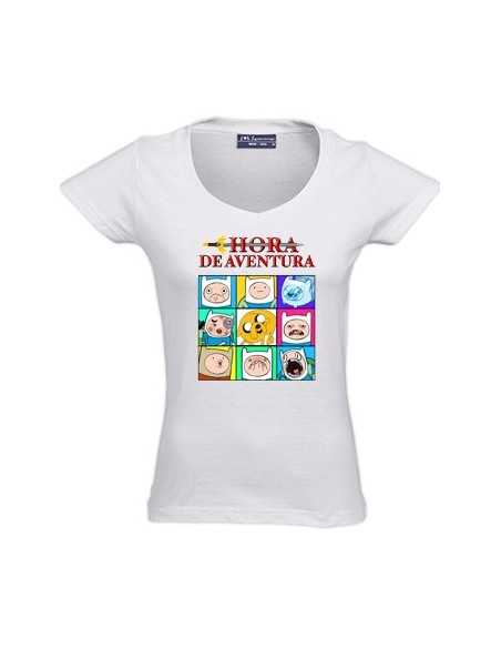 Camiseta Hora de Aventuras "Caretos" chica manga corta