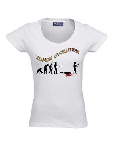 Camiseta evolución zombie chica