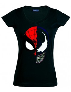 Camiseta Spiderman - Venon, negra ,manga corta chica