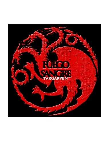 camiseta juego de tronos-Casa Tagaryen-manga corta negra