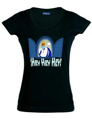 Camiseta hora de aventuras -Rey hielo- negra de chica